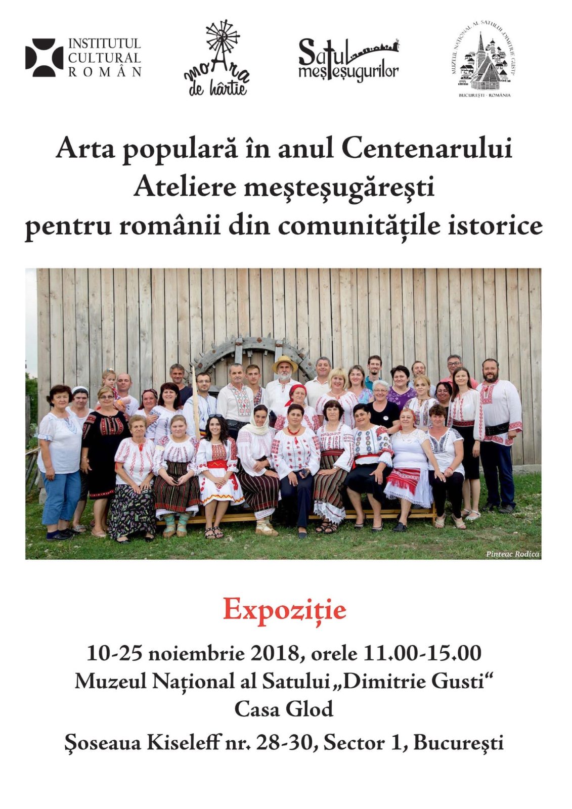Afiș eveniment - Arta populară în anul Centenarului – Muzeului Național al Satului „Dimitrie Gusti”