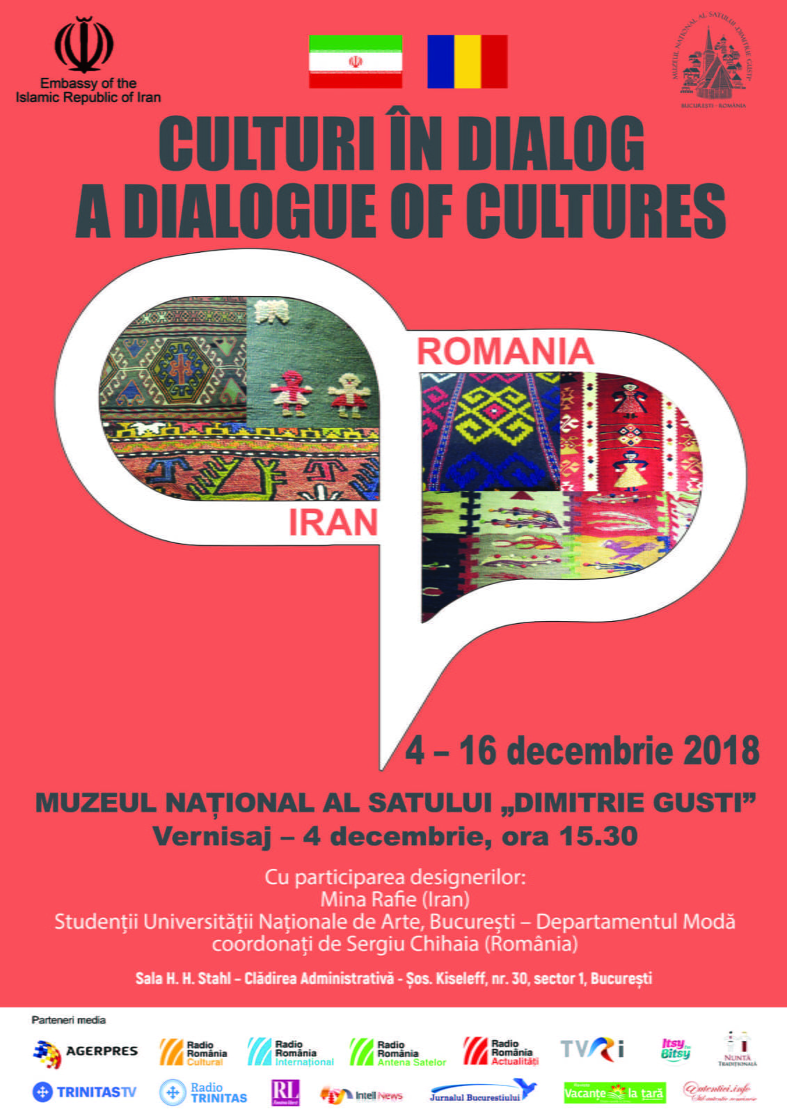 Afiș eveniment - „Culturi în dialog: Iran – România” – Muzeului Național al Satului „Dimitrie Gusti”